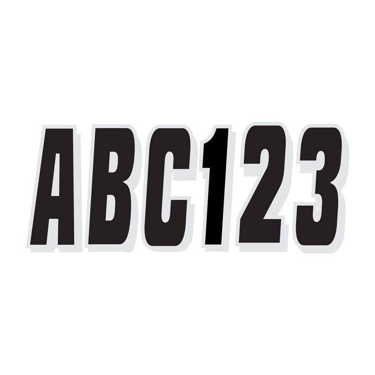 Hardline Products BLKSI320 320 Series 3" Letter/Number Kit - Black/Silver - BLKSI320