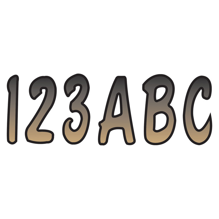 Hardline Products BRBKG200 200 Series 3" Letter/Number Kit - Brown/Black - BRBKG200