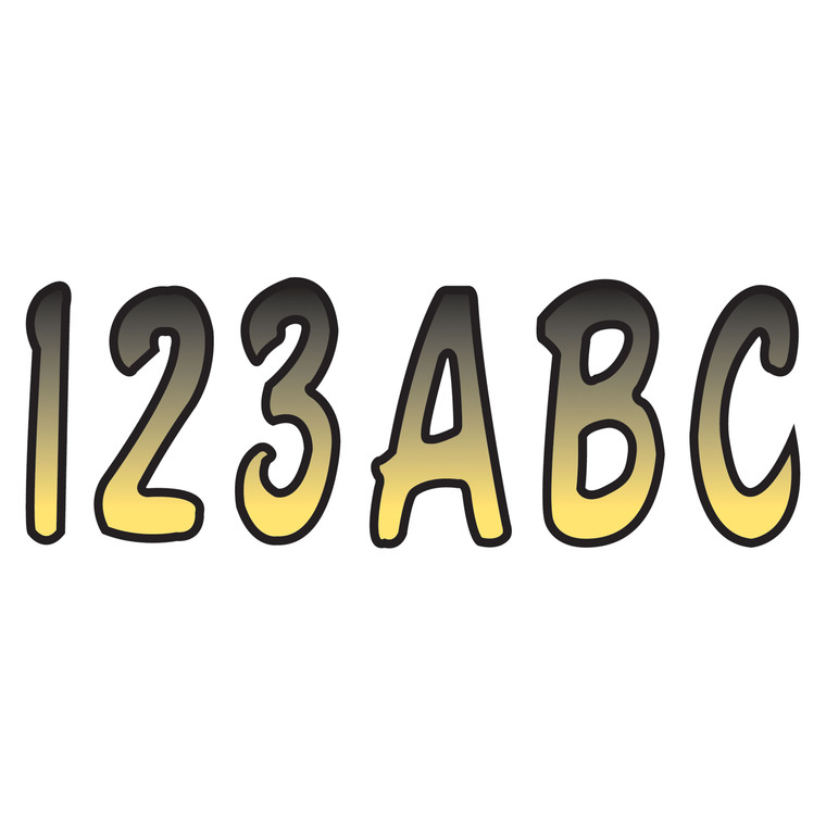 Hardline Products YEBKG200 200 Series 3" Letter/Number Kit - Yellow/Black - YEBKG200