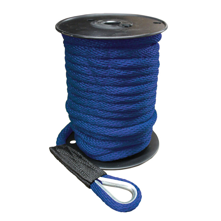 Regal Connection Solid Braid Polypropylene Anchor Line, 3/8" x 50' - Blue - 300538-08
