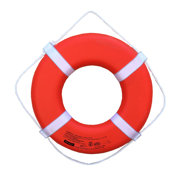 Jim-Buoy GO-30 U.S.C.G. Approved G-Series Life Ring - 30", Orange - GO-30