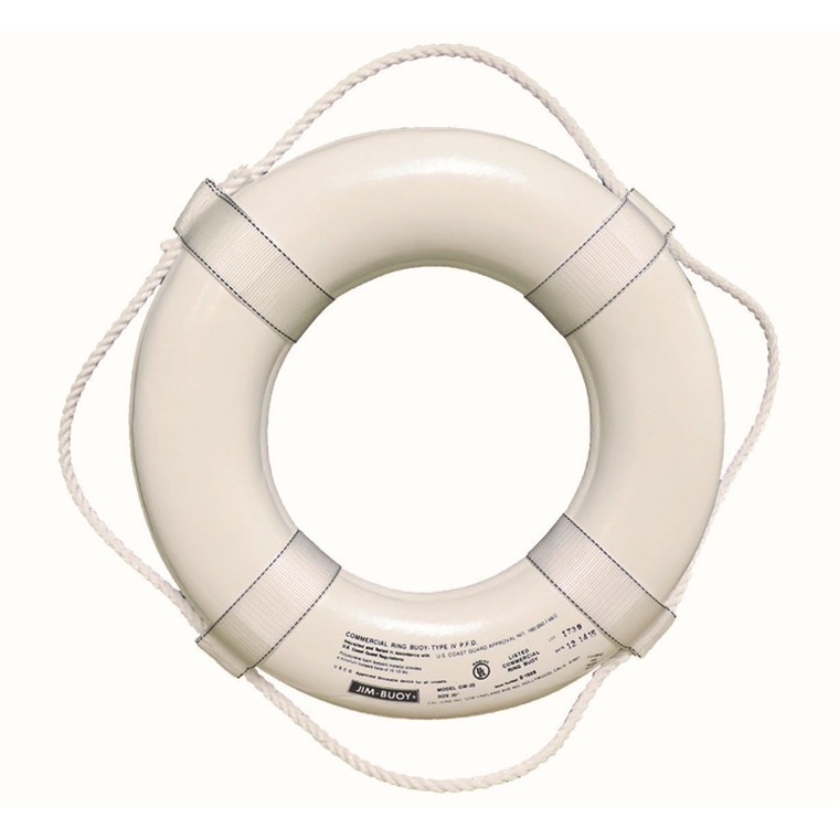 Jim-Buoy GW-20 U.S.C.G. Approved G-Series Life Ring - 20", White - GW-20