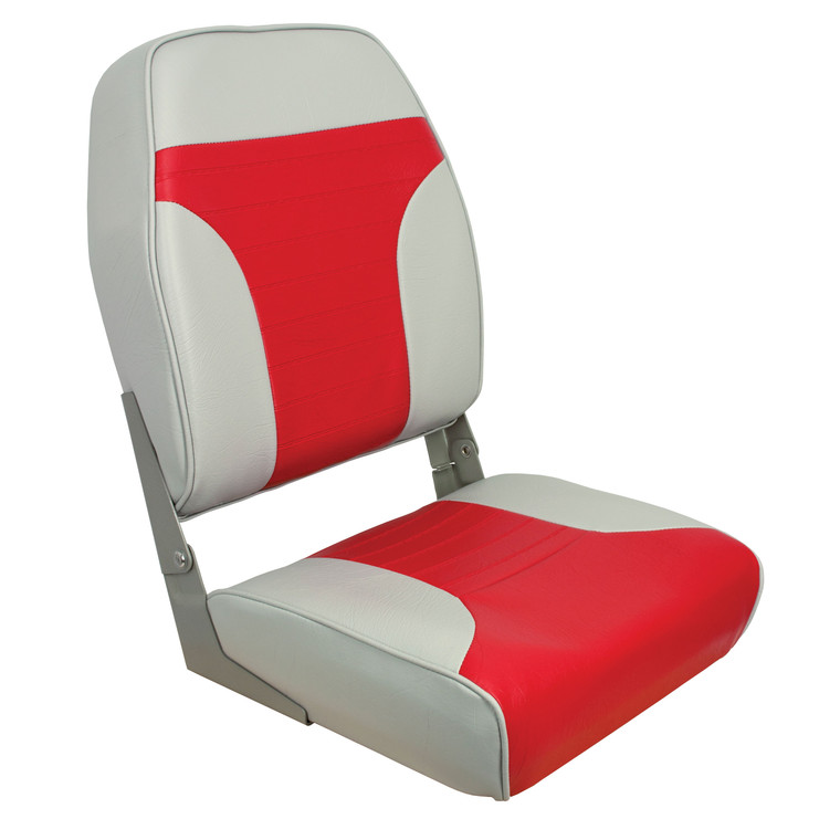 Springfield Marine 1040665 High Back Folding Chair - Gray/Red - 1040665