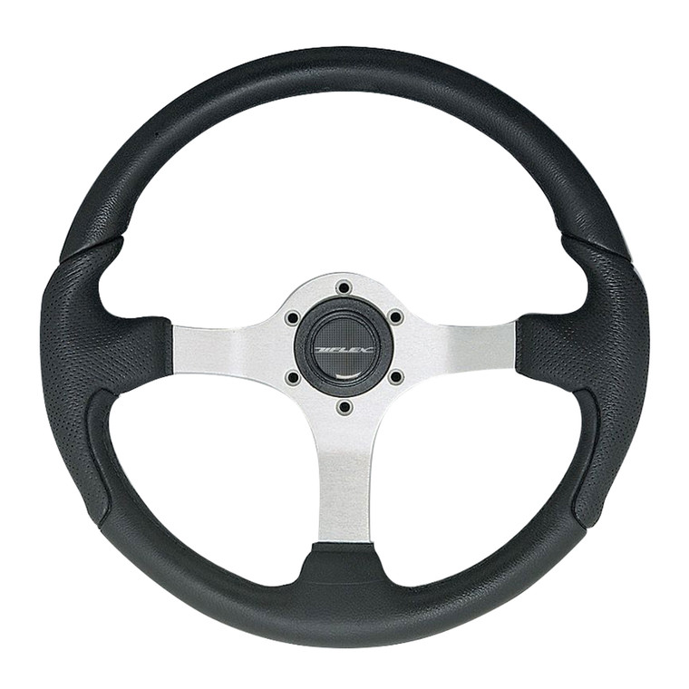 Uflex 61813P NISIDA-B/S Steering Wheel - Black Grip with Silver Spokes - NISIDA-B/S Uflex 61813P NISIDA-B/S Steering Wheel - Black Grip with Silver Spokes - NISIDA-B/S