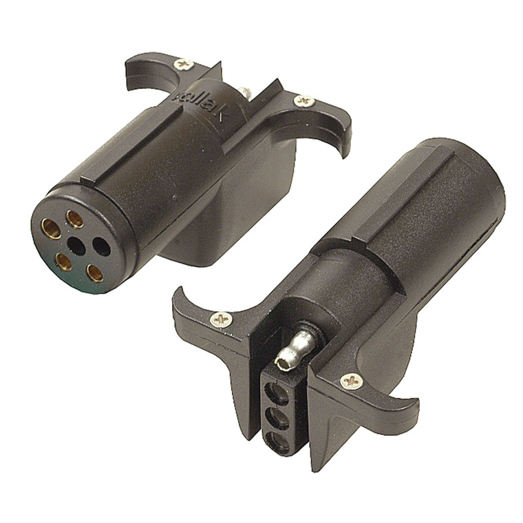 Pollak 12-717EP 6-Way Round Pin to 4-Way Flat Adapter - 12-717EP