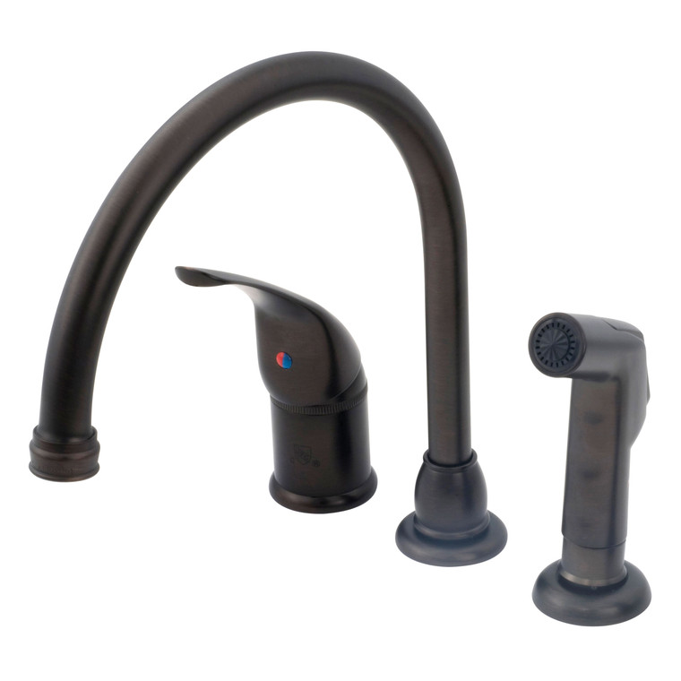 American Brass SL801GSORB RV Kitchen Faucet With Single Lever Handle And Sprayer 8" - Oil Rub Bronze - SL801GSORB