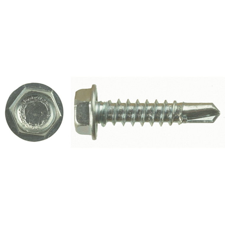 AP Products 012-DP100 8 X 1 Self-Tapping 1/4" Hex Head Screw, Pack of 100 - 1" - 012-DP100 8 X 1