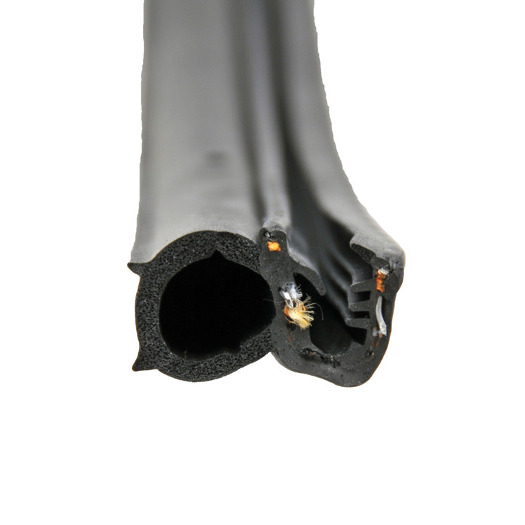 AP Products 018-088-BB Single Bulb Seal with Slide-On Clip - 1" x 3/4" x 28', Black - 018-088-BB