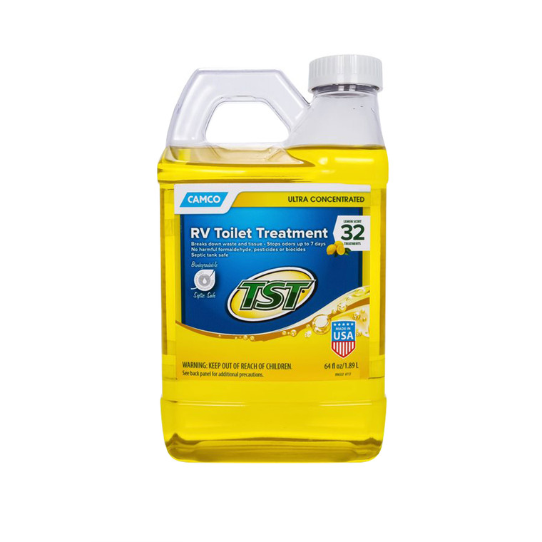 Camco 41575 Tst Ultra Concentrated Rv Toilet Treatment - Lemon Scent, 64 Oz. Bottle - 41575