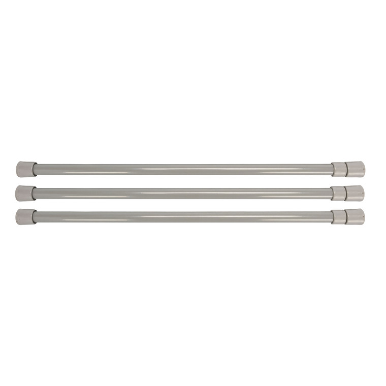 Camco 44055 Refrigerator Bars 16" to 28" - Gray, Pack of 3 - 44055
