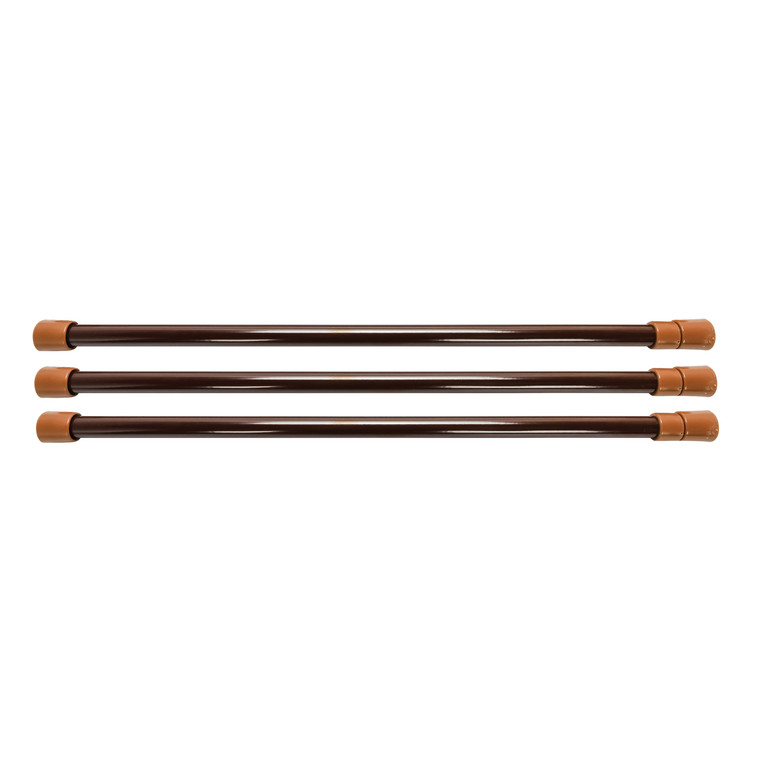 Camco 44056 Refrigerator Bars 16" to 28" - Brown, Pack of 3 - 44056