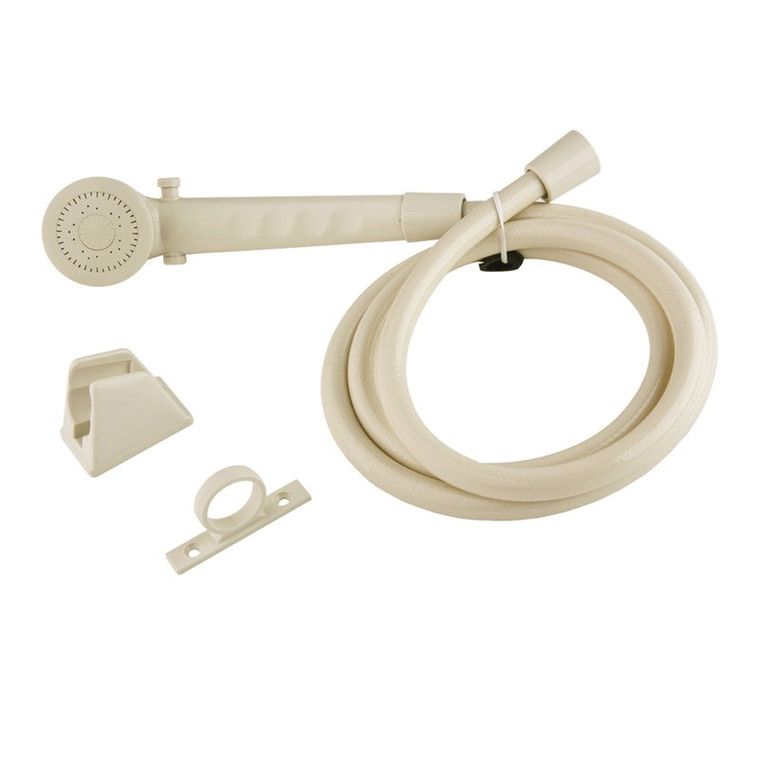Dura Faucet RV Single Function Shower Head and Hose - Bisque Parchment - DF-SA130-BQ