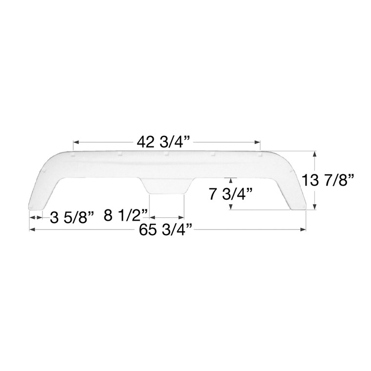 Icon 01540 Tandem Axle Fender Skirt FS750 for Fleetwood - Polar White - 1540