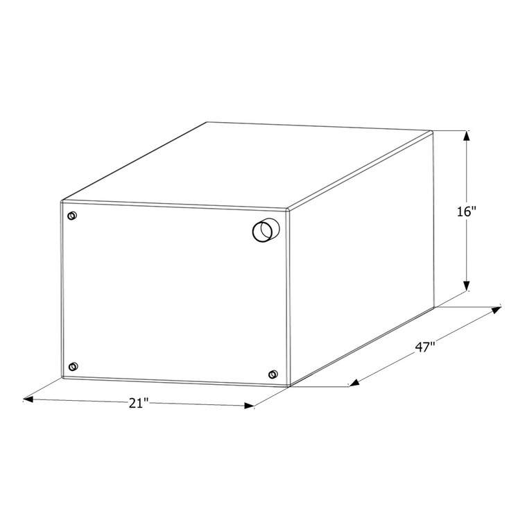 Icon 12456 Fresh Water Tank with 1/2" FTP and 1-1/4" Filler WT2456 - 47" x 16" x 21", 61 Gallon - 12456