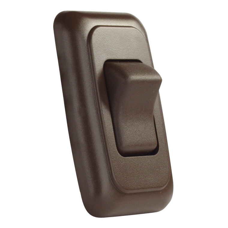 JR Products 12135 On/Off Switch with Bezel - Single Switch, Brown - 12135