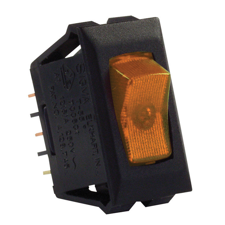 JR Products 12555 Illuminated 12V On/Off Switch - Amber/Black - 12555