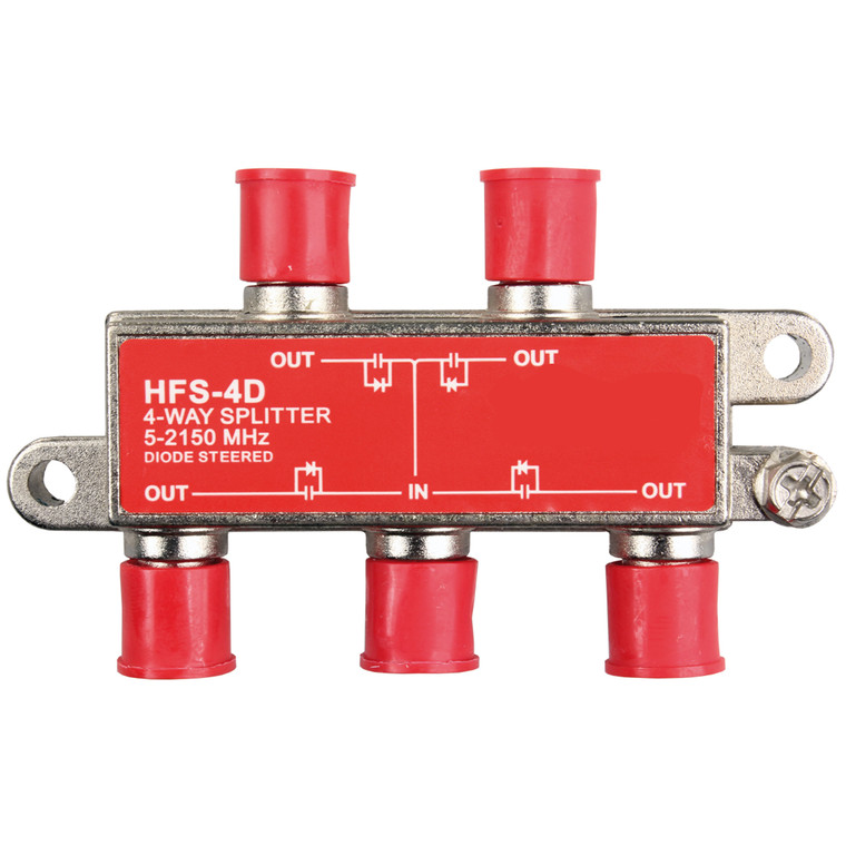 JR Products 47345 2 GHz HD/Satellite Line Splitter - 4-Way - 47345