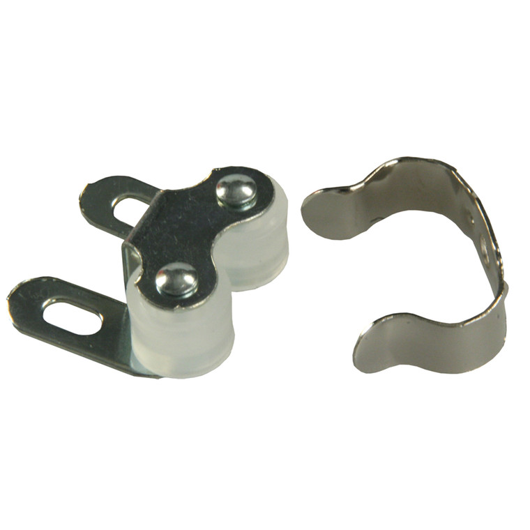JR Products 70225 Double Roller Cabinet Catch with Clip - 70225