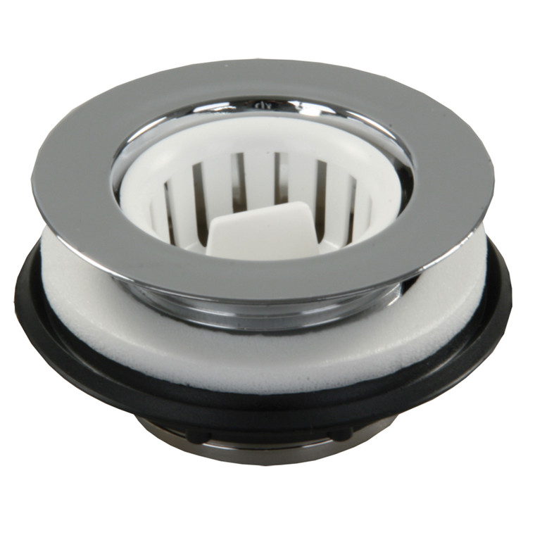 JR Products 95035 Strainer with Threaded Basket - Chrome - 95035