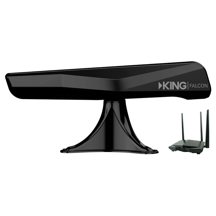 KING KF1001 Falcon Directional Wi-Fi Antenna with KING WiFiMax Router/Range Extender - Black - KF1001