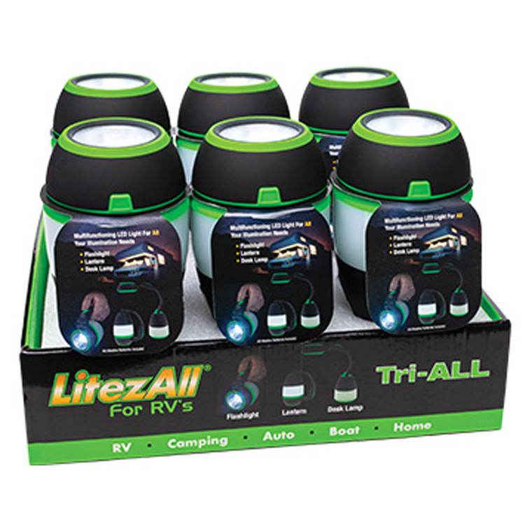 LitezALL KIT-TRI Tri-All Lantern Flashlight and Desk Lamp - Pack of 6 - KIT-TRI
