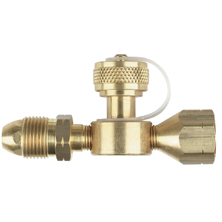 Marshall Excelsior ME415P Camping LP Tee Adapter - 0.9 GPM Excess Flow, Male Hard Nose POL Inlet x Female POL Outlet - ME415P