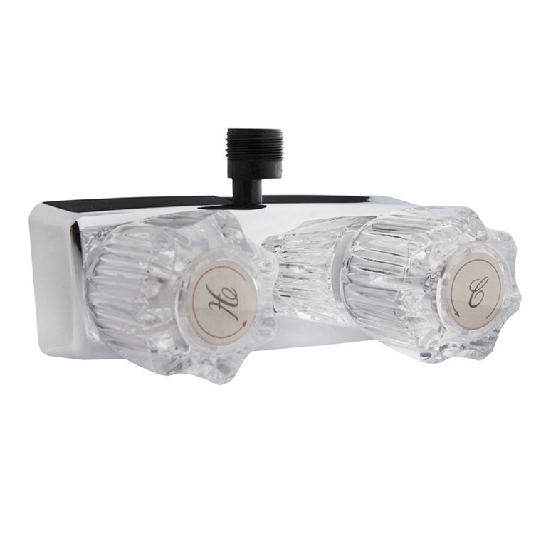 Dura Faucet Non-Metallic RV Shower Faucet with Crystal Acrylic Knobs - Polished Chrome - DF-SA100A-CP