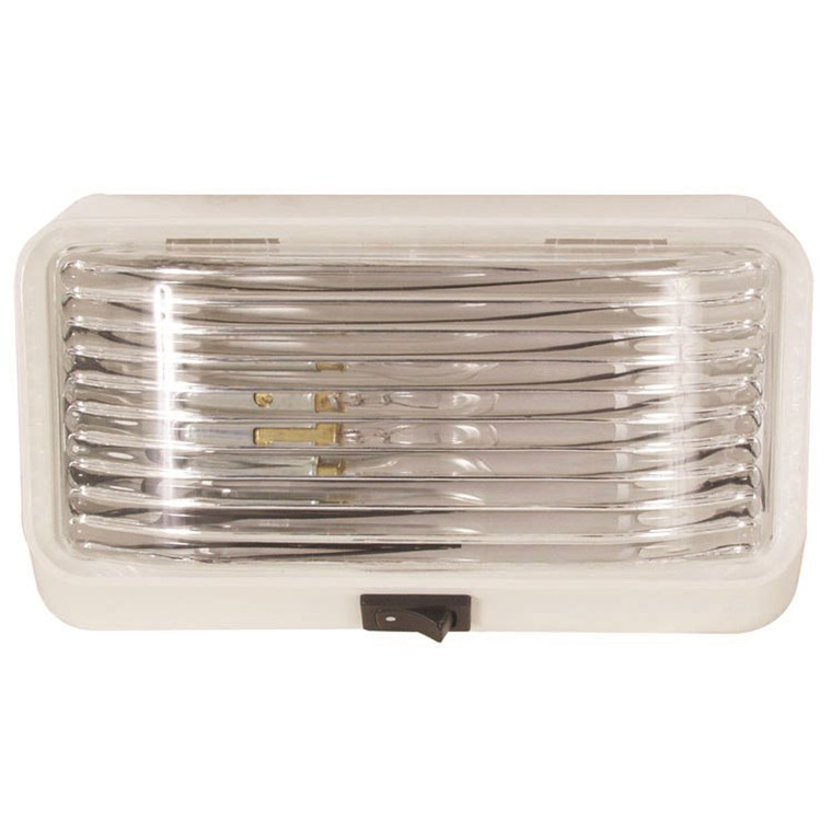 Optronics RVPL3CFS Rectangular Porchlight - Clear, White Housing - RVPL3CFS