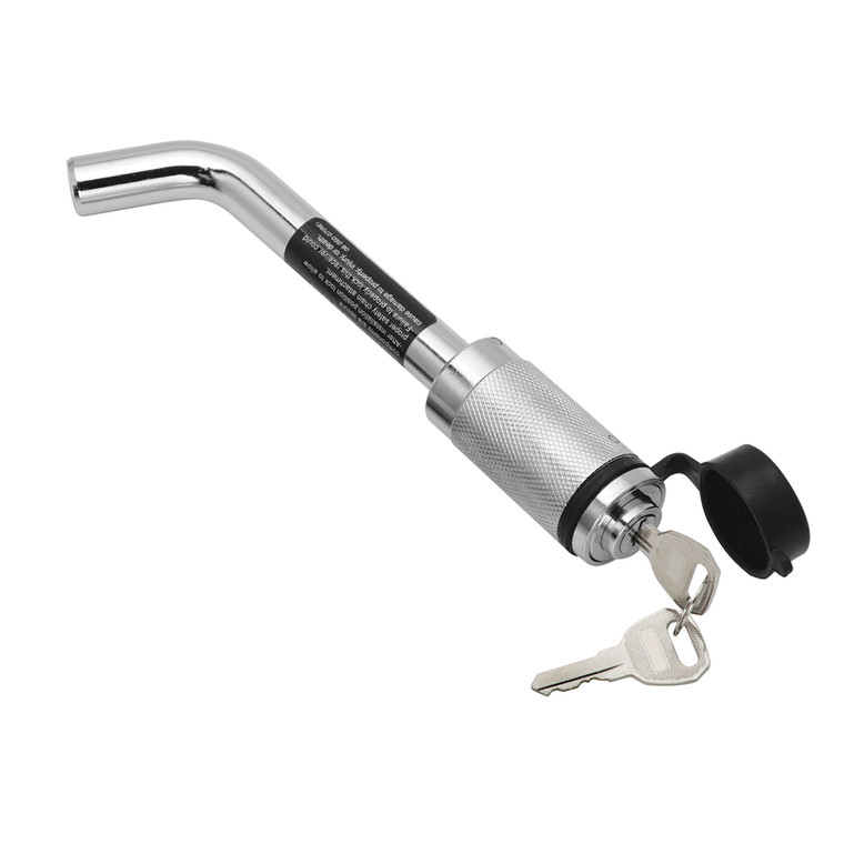 Reese 63253 5/8" Barrel-Style Receiver Lock with Bent Pin for 2.5" Square Receivers - Chrome - 63253