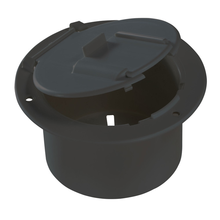 RV Designer B133 Low Profile Cable Hatch With Replaceable Lid - Round, Black - B133