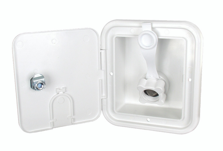 Thetford 94226 City/Gravity Water Hatch with Plastic Check Valve - Polar White - 94226