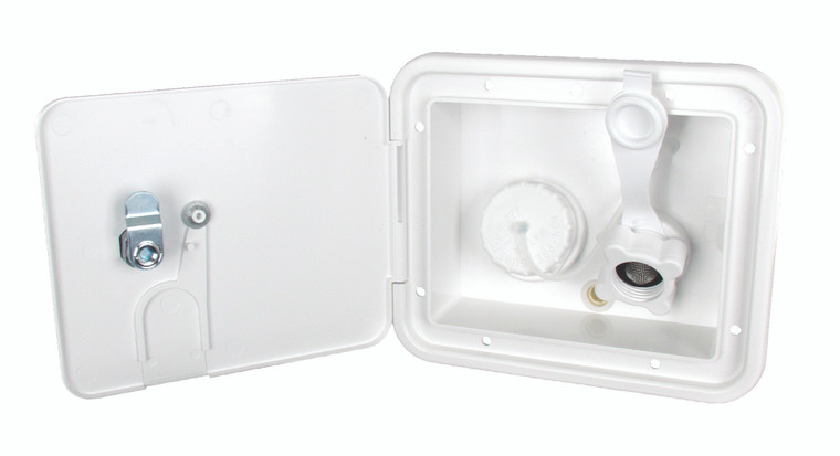 Thetford 94254 City/Gravity Water Center with Keyed Entry and Plastic Check Valve - Polar White - 94254