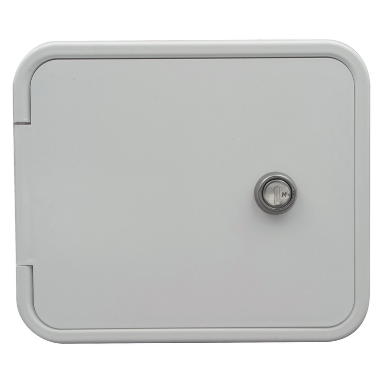 Thetford 94310 Multi-Purpose Hatch with Flat Back and Keyed Entry - Polar White - 94310