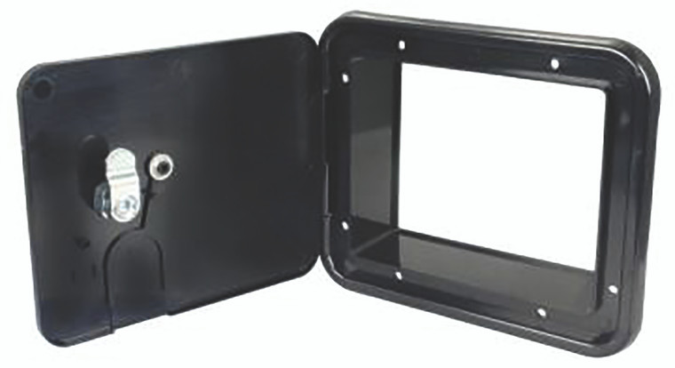Thetford 94336 Medium 30/50 Amp Electric Cable Hatch with Keyed Entry - Black - 94336