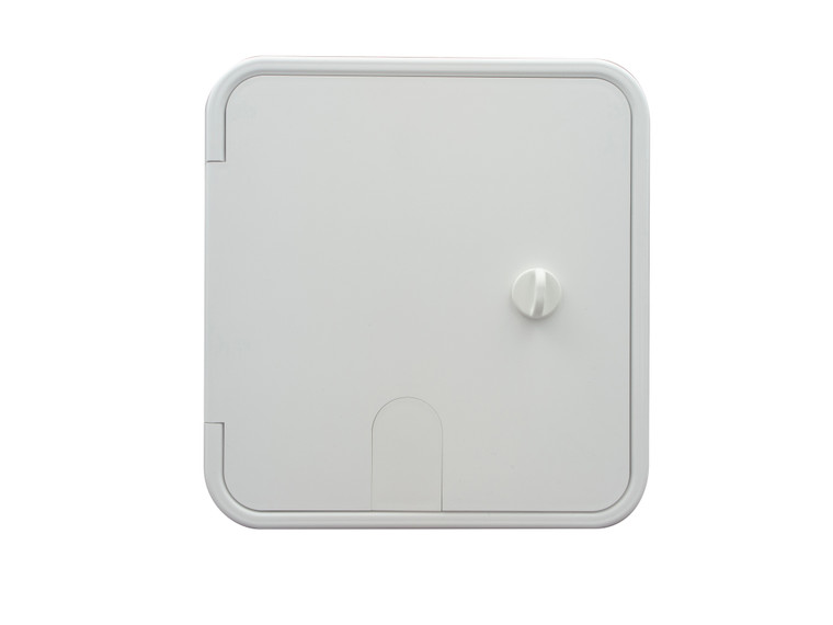 Thetford 94339 Large 30/50 Amp Electric Cable Hatch with Thumb Latch - Polar White - 94339