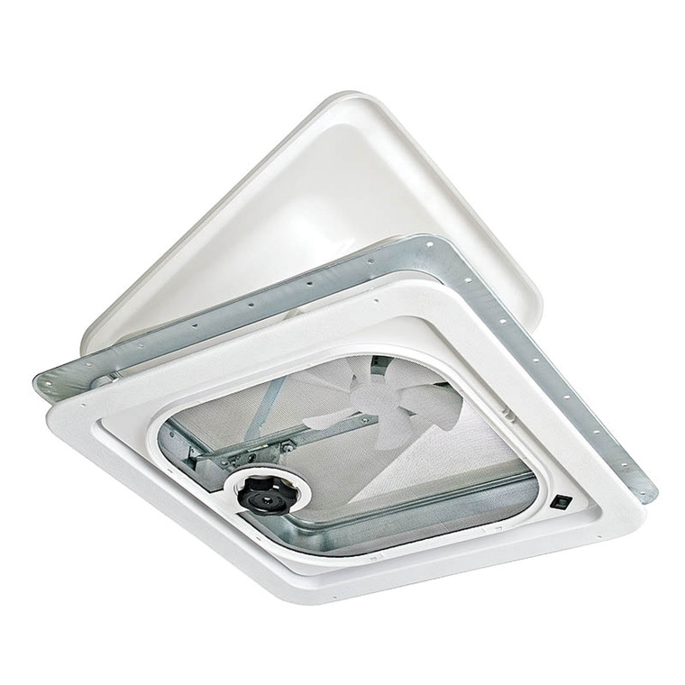 Ventline V2092SP-28 Ventadome V2092 Series Radius Corner Non-Powered Ventilator with 2-5/32" White Garnish - Birch White - V2092SP-28