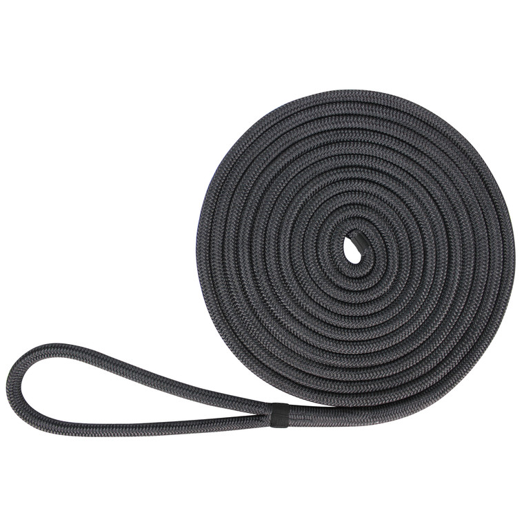 Extreme Max 3006.2135 BoatTector Double Braid Nylon Dock Line - 5/8" x 25', Black - 3006.2135