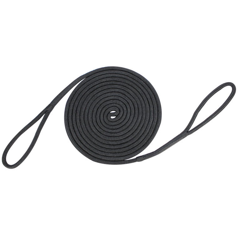 Extreme Max 3006.2394 BoatTector Premium Double Looped Nylon Dock Line for Mooring Buoys - 5/8" x 40', Black - 3006.2394