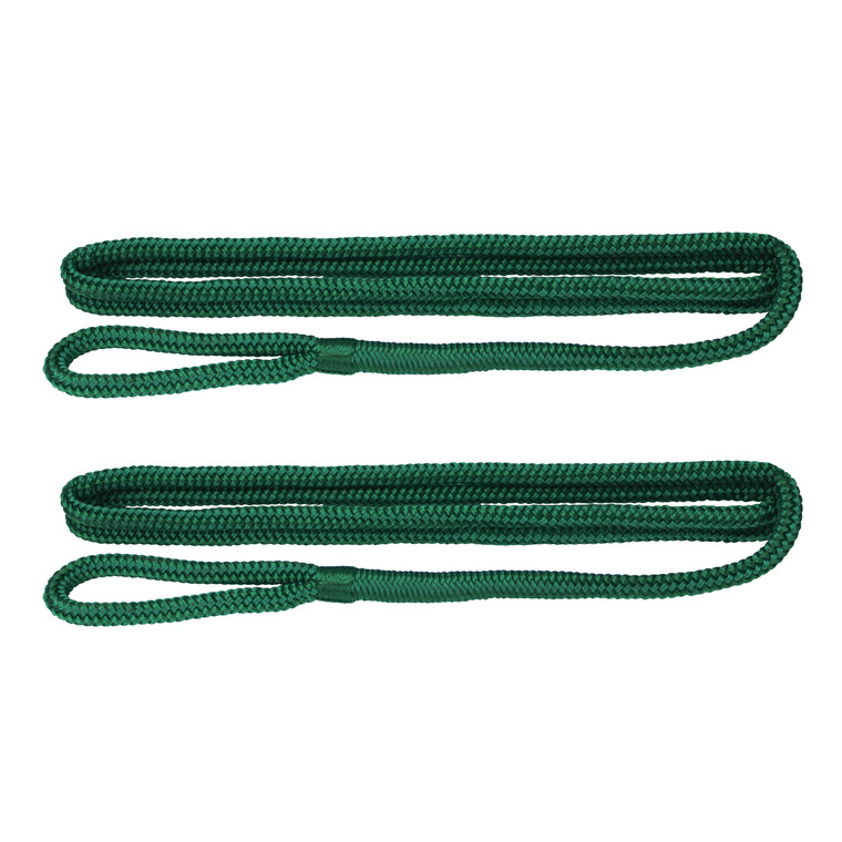 Extreme Max 3006.2582 BoatTector Premium Double Braid Nylon Fender Line Value 2-Pack - 3/8" x 6', Sacramento Green - 3006.2582