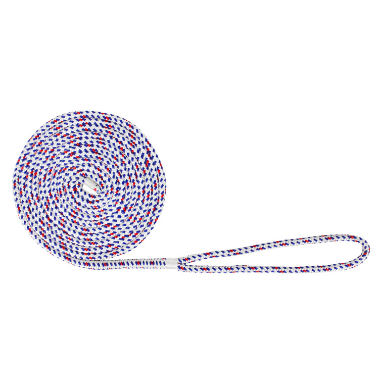 Extreme Max 3006.2624 BoatTector Double Braid Nylon Dock Line - 1/2" x 25', Old Glory - 3006.2624