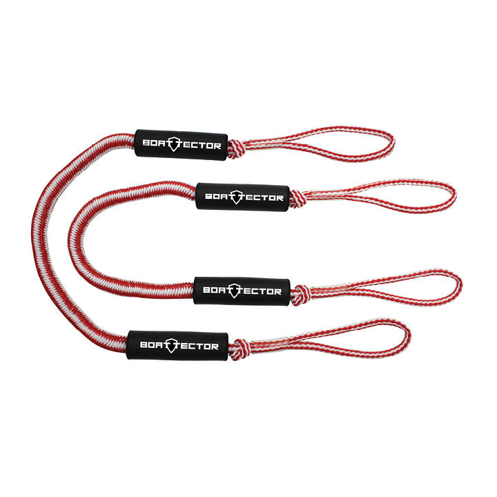 Extreme Max 3006.2762 BoatTector Bungee Dock Line Value 2-Pack - 6', Red/White - 3006.2762