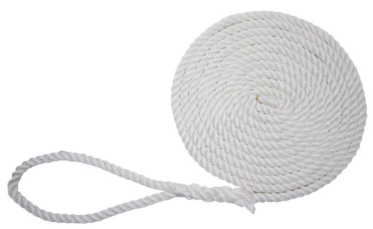 Extreme Max 3006.2834 BoatTector Twisted Nylon Dock Line - 5/8" x 35' White - 3006.2834