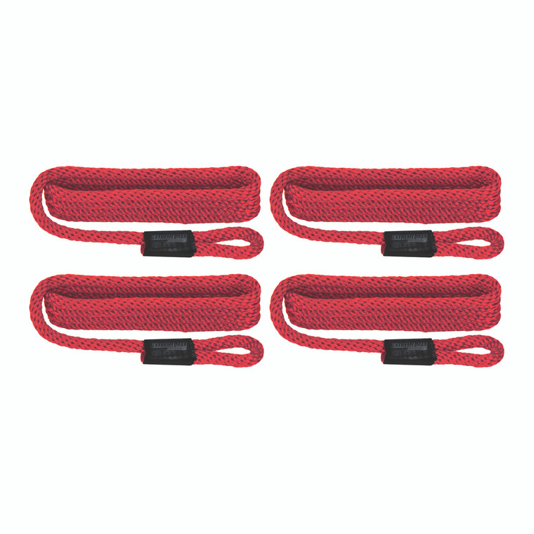 Extreme Max 3006.2989 BoatTector Solid Braid MFP Dock Line Value 4-Pack - 3/8" x 15', Red - 3006.2989