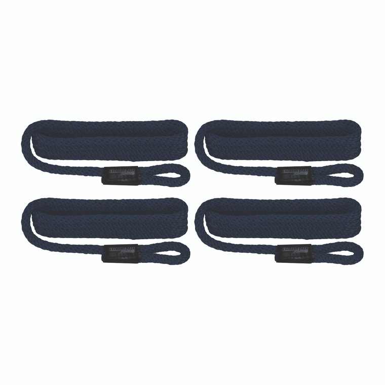 Extreme Max 3006.2993 BoatTector Solid Braid MFP Dock Line Value 4-Pack - 3/8" x 15', Royal Blue - 3006.2993