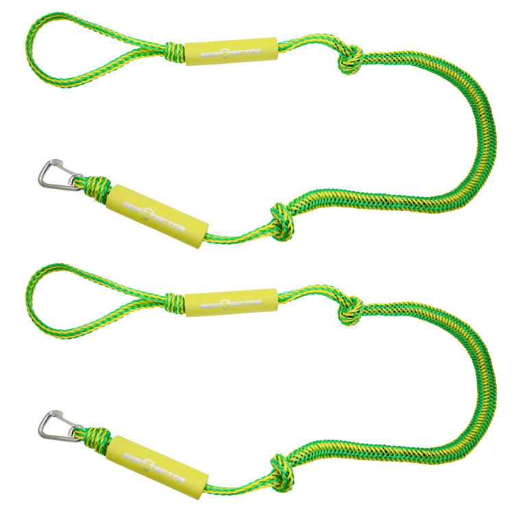 Extreme Max 3006.3108 BoatTector PWC Bungee Dock Line Value 2-Pack - 5', Green/Yellow - 3006.3108
