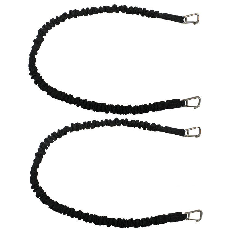 Extreme Max 3006.4596 BoatTector High-Strength Line Snubber & Storage Bungee, Value 2-Pack - 36" with Compact Hooks, Black - 3006.4596