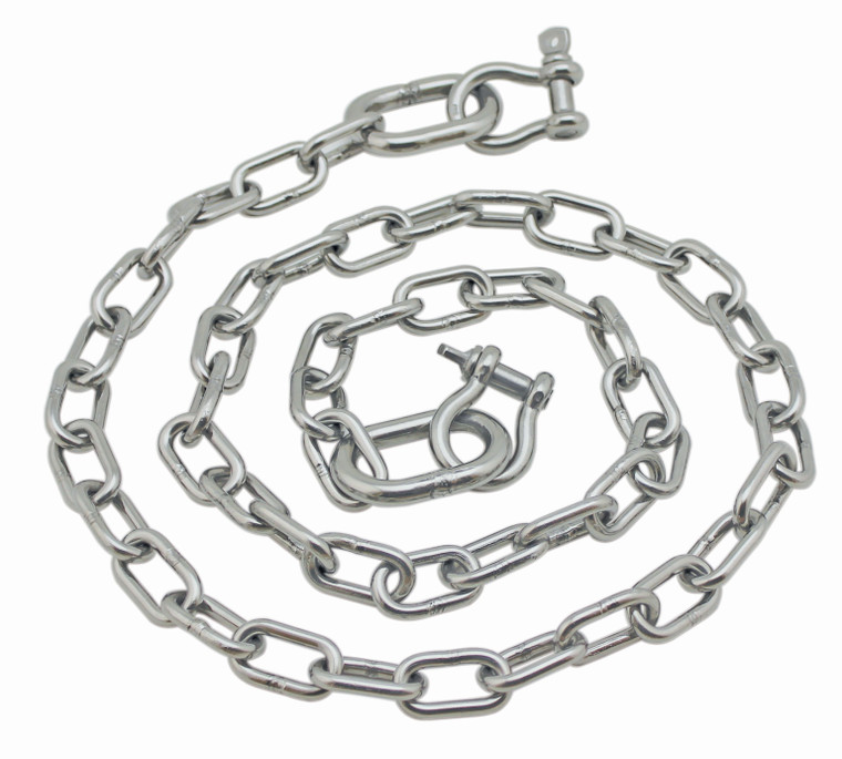 Extreme Max 3006.6575 BoatTector Stainless Steel Anchor Lead Chain - 3/16" x 4' with 1/4" Shackles - 3006.6575
