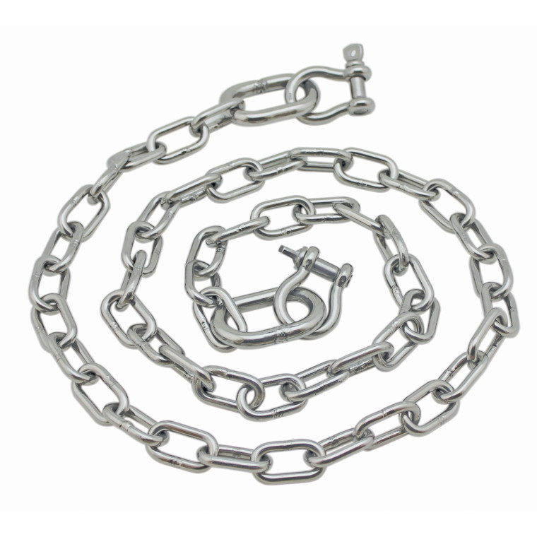 Extreme Max 3006.6578 BoatTector Stainless Steel Anchor Lead Chain - 1/4" x 4' with 5/16" Shackles - 3006.6578