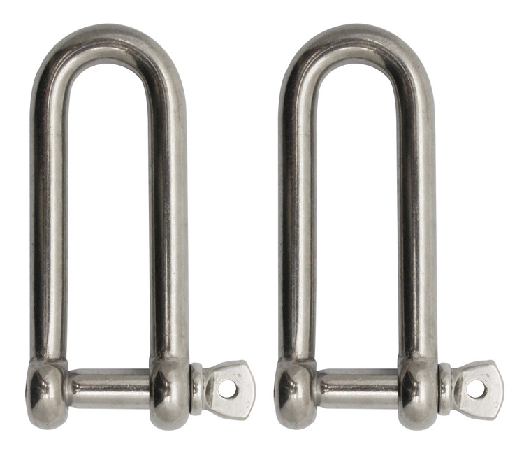 Extreme Max 3006.8204.2 BoatTector Stainless Steel Long D Shackle - 5/16", 2-Pack - 3006.8204.2