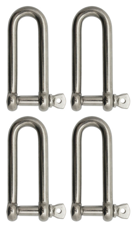Extreme Max 3006.8209.4 BoatTector Stainless Steel Long D Shackle - 1/2", 4-Pack - 3006.8209.4